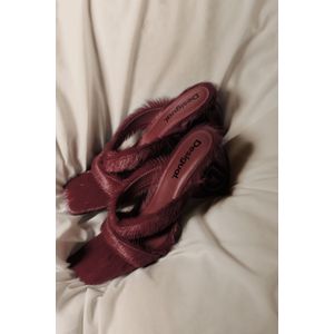 Sandalen met hartvormige pels studio