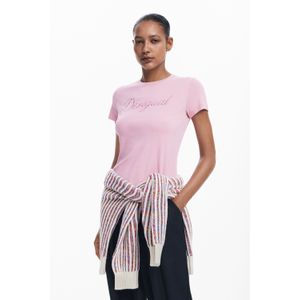 Slim fit T-shirt met stras