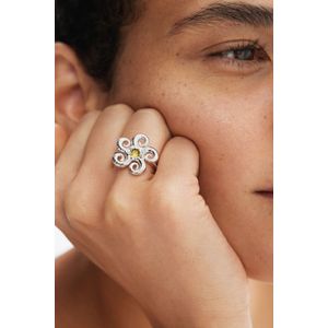 Verzilverde ring ster Zalio
