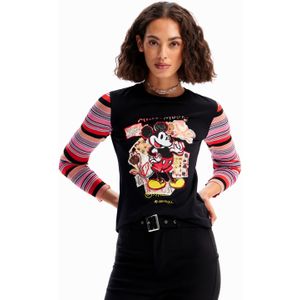 T-shirt met patch van Mickey Mouse