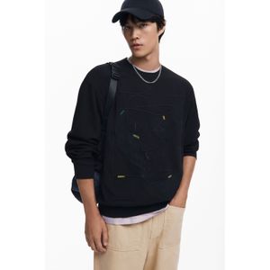 Sweatshirt met contrasterende borduursels