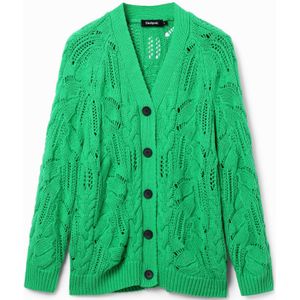 Oversized opengewerkt vest