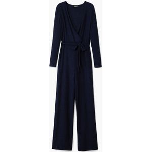 Desigual - Jumpsuit - Blauw - Lang/maxi - V-hals - Gedrapeerd Wikkel Design