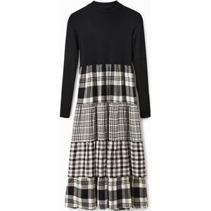 Midi-jurk met geruite rok