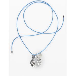Hanger koord schelp verzilverd bad Zalio