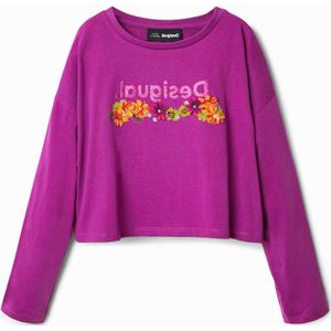 Kort T-shirt met bloemenprint