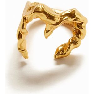 Vergulde ring met de letter M Zalio