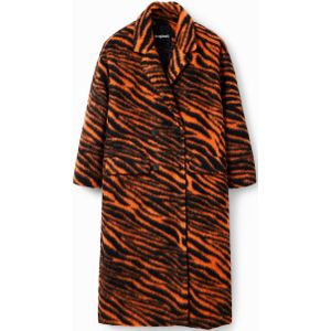 Lange wollen jas tijgerprint