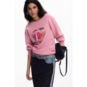 Sweatshirt met logo en kralen