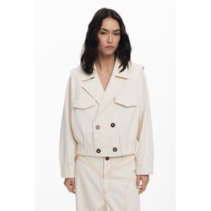 Desigual - Korte Trucker-Jas - Effen - Katoen - Afneembare Mouwen