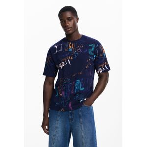 Desigual - T-shirt - Multicolor - Korte Mouwen - Regular Fit - Letteringprint