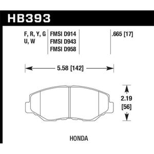 Hawk 13-15 Honda Civic Si DTC-60 Front Race Brake Pads - KHB393G.665
