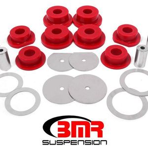 BMR 08-18 Dodge Challenger Rear Cradle Bushing Kit Polyurethane - Red - SCB111