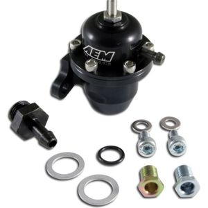 AEM 98-99 Acura CL / 00-05 S2000 / 98-02 Accord / 96-00 Civic Black Adjustable Fuel Pressure Regulat - 25-301BK