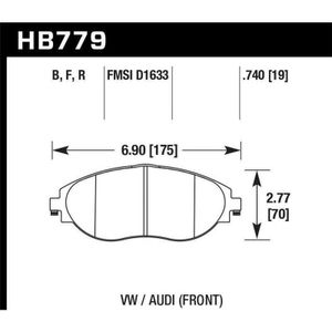 Hawk 13-17 Volkswagen CC HP+ Front Brake Pads - KHB779N.740