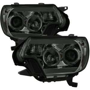 Spyder Toyota Tacoma 12-16 Projector Headlights Light Bar DRL Smoke PRO-YD-TT12-LBDRL-SM - 5081728