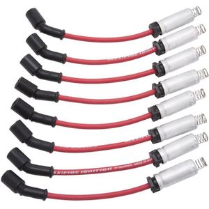 Edelbrock Spark Plug Wire Set LS Truck w/ Metal Sleeves 99-15 50 Ohm Resistance Red Wire (Set of 8) - 22716