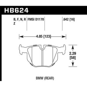 Hawk 2006-2006 BMW 330i HPS 5.0 Rear Brake Pads - KHB624B.642