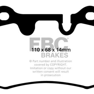 EBC 04-12 Aston Martin DB9 5.9 Redstuff Rear Brake Pads - DP31909C