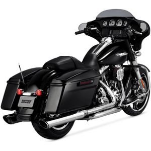 Vance & Hines HD Dresser 17-22 Twin Slash Round Chrome Slip-On Exhaust - 16672