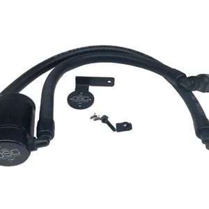 J&L 11-17 Ford F-150 5.0L / 11-14 Ford F-150 6.2L Driver Side Oil Separator 3.0- Black Anodized - 3016D-B