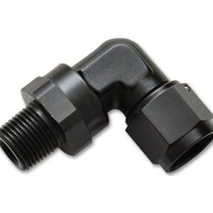 Vibrant -10AN to 3/8in NPT Female Swivel 90 Degree Adapter Fitting - 11389