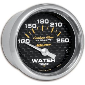 Autometer Carbon Fiber 52mm 100-250 Deg F Electronic Water Temp Gauge - 4737