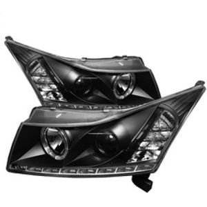 Spyder Chevy Cruze 11-14 Projector Headlights LED Halo -DRL Blk High H1 Low H7 PRO-YD-CCRZ11-DRL-BK - 5037916