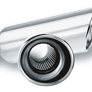 Borla 2.25in Inlet 4in Round Rolled Angle Cut Resonated x 13in Long Exhaust Tip - 20248