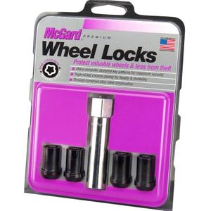 McGard Wheel Lock Nut Set - 4pk. (Tuner / Cone Seat) M12X1.5 / 13/16 Hex / 1.24in. Length - Black - 25357