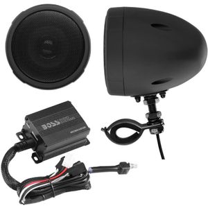 Boss Audio Systems Motorcycle Speaker Amplifier/ Bluetooth/ 3in Speakers Pair- Black - MCBK420B