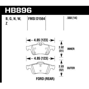 Hawk 16-18 Ford Focus HPS 5.0 Rear Brake Pads - KHB896B.568
