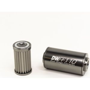 DeatschWerks Stainless Steel 10AN 10 Micron Universal Inline Fuel Filter Housing Kit (110mm) - 8-03-110-010K