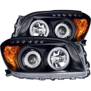 ANZO 2006-2008 Toyota Rav4 Projector Headlights w/ Halo Black - 111120