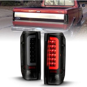 ANZO 1987-1996 Ford F-150 LED Taillights Black Housing Smoke Lens (Pair) - 311351