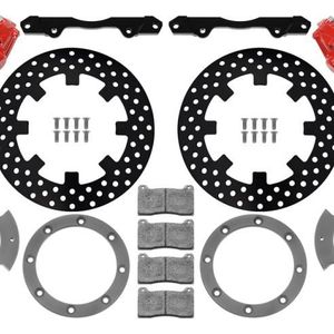 Wilwood 17-21 Can-Am X3RS Red 6-Piston Front Kit 11.25in - Drilled Rotors - 140-16628-DR