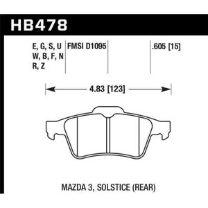 Hawk 13-14 Ford Focus ST / Mazda/ Volvo DTC-60 Race Rear Brake Pads - KHB478G.605