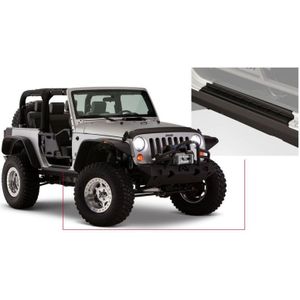 Bushwacker 07-18 Jeep Wrangler Trail Armor Rocker Panel and Sill Plate Cover - Black - 14011