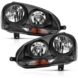 ANZO 2006-2009 Volkswagen Us Rabbit Crystal Headlight Black (Halogen Only) - 121542