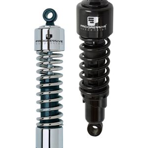 Progressive Harley 412 Series Shocks 12.6in - Black - 412-4038B