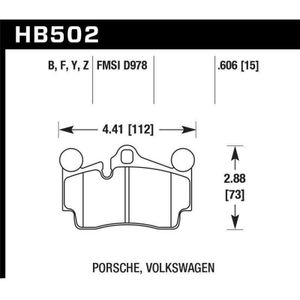 Hawk Porsche / Volkswagen HPS Street Rear Brake Pads - KHB502F.606