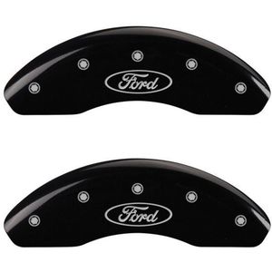 MGP 4 Caliper Covers Engraved Front Mustang Engraved Rear SN95/GT Black finish silver ch - 10095SMG1BK