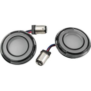 Kuryakyn Tracer L.E.D. Front Turn Signal Insert, White/Amber Light, Smoke Lens 1157 - 2902
