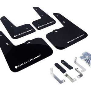 Rally Armor 12-18 Hyundai Veloster Black UR Mud Flap w/ White Logo - MF24-UR-BLK/WH
