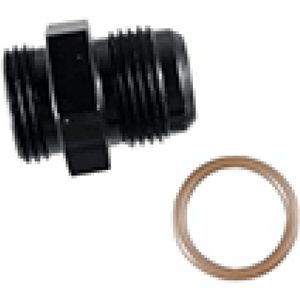 Fragola -10AN x 1-1/16-12 (12) Radius Fitting in Oin -Ring - Black - 495107-BL
