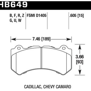 Hawk 14-18 Chevrolet Corvette Front ER-1 Brake Pad Set (J56 brake package) - KHB649D.605