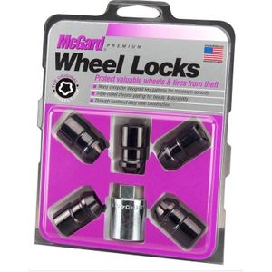 McGard Wheel Lock Nut Set - 5pk. (Cone Seat) M12X1.5 / 3/4 Hex / 1.46in. Length - Black - 24526