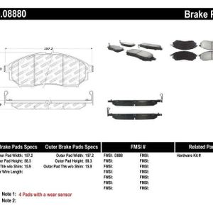 StopTech Performance 06-08 350Z w/ Std Brakes / 06-08 Infiniti G35 Front Brake Pads - 309.08880
