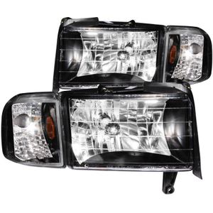 ANZO 1994-2001 Dodge Ram Crystal Headlights Black - 111067