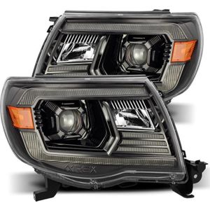 AlphaRex 05-11 Toyota Tacoma LUXX LED Projector Headlights Plank Style Alpha Black w/Activ Light/DRL - 880739